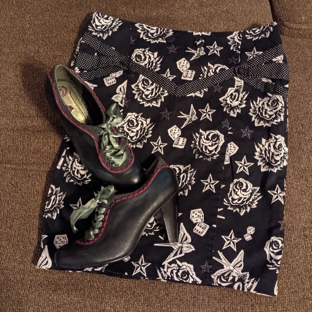 Living Dead Souls Rockabilly pin-up skirt